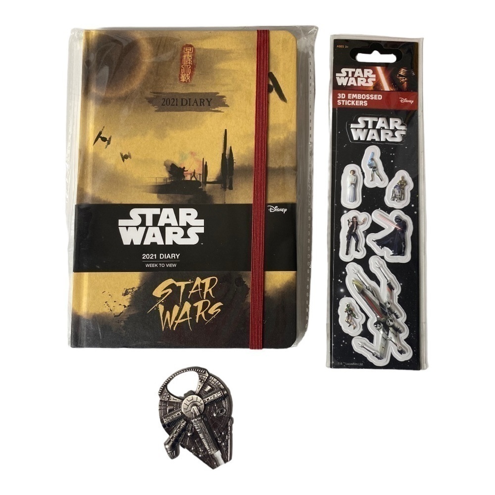𝅺STAR Wars 2021 Diary, stickers and bottle opener